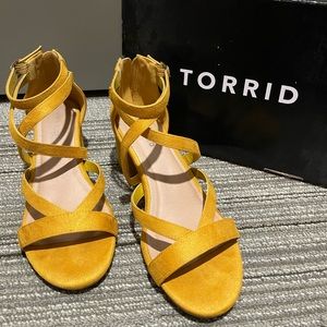 Mustard color  block heel